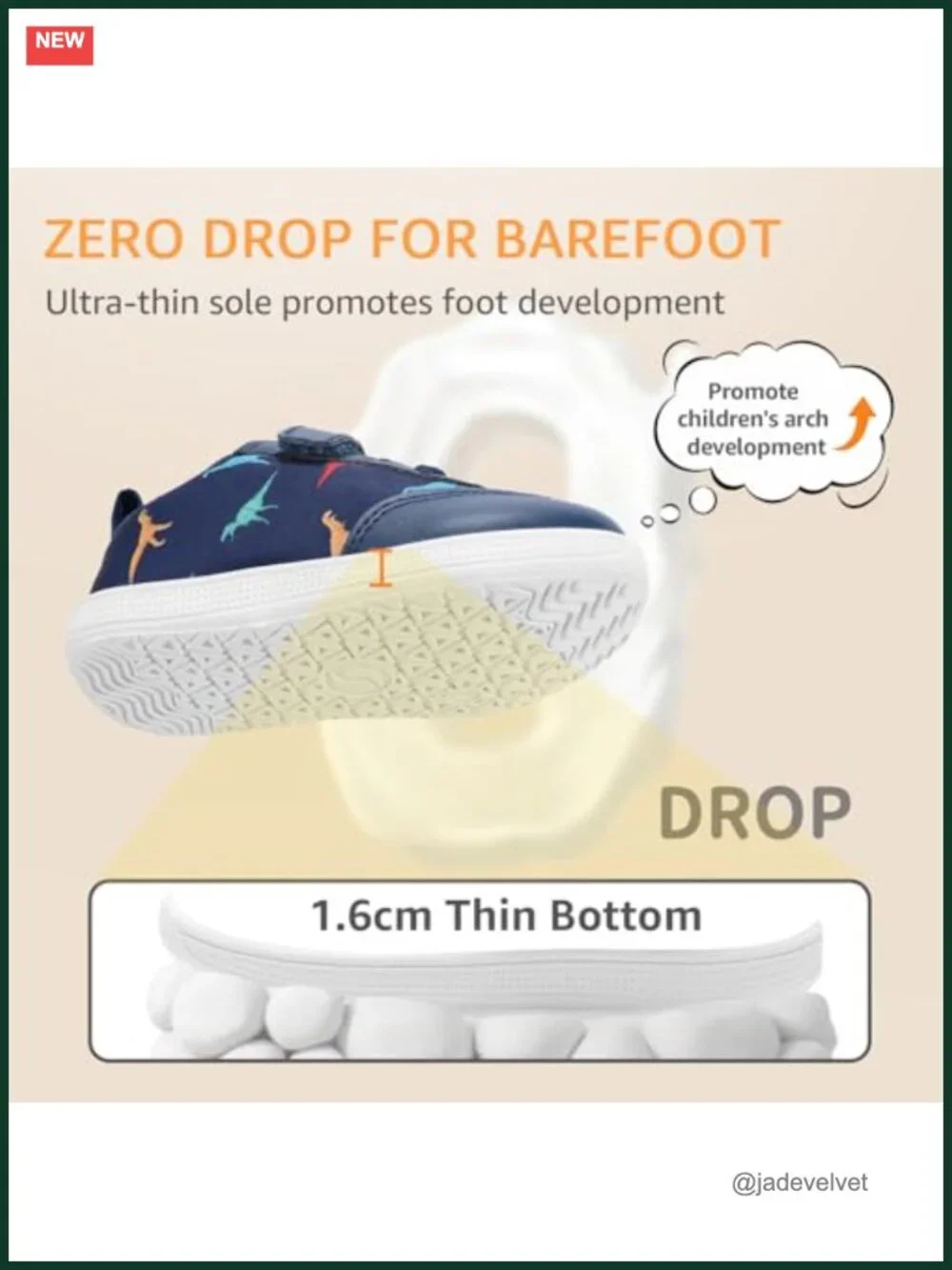 Toddler Barefoot Sneakers with Wide Toe Box, Lightweight Hook & Loop